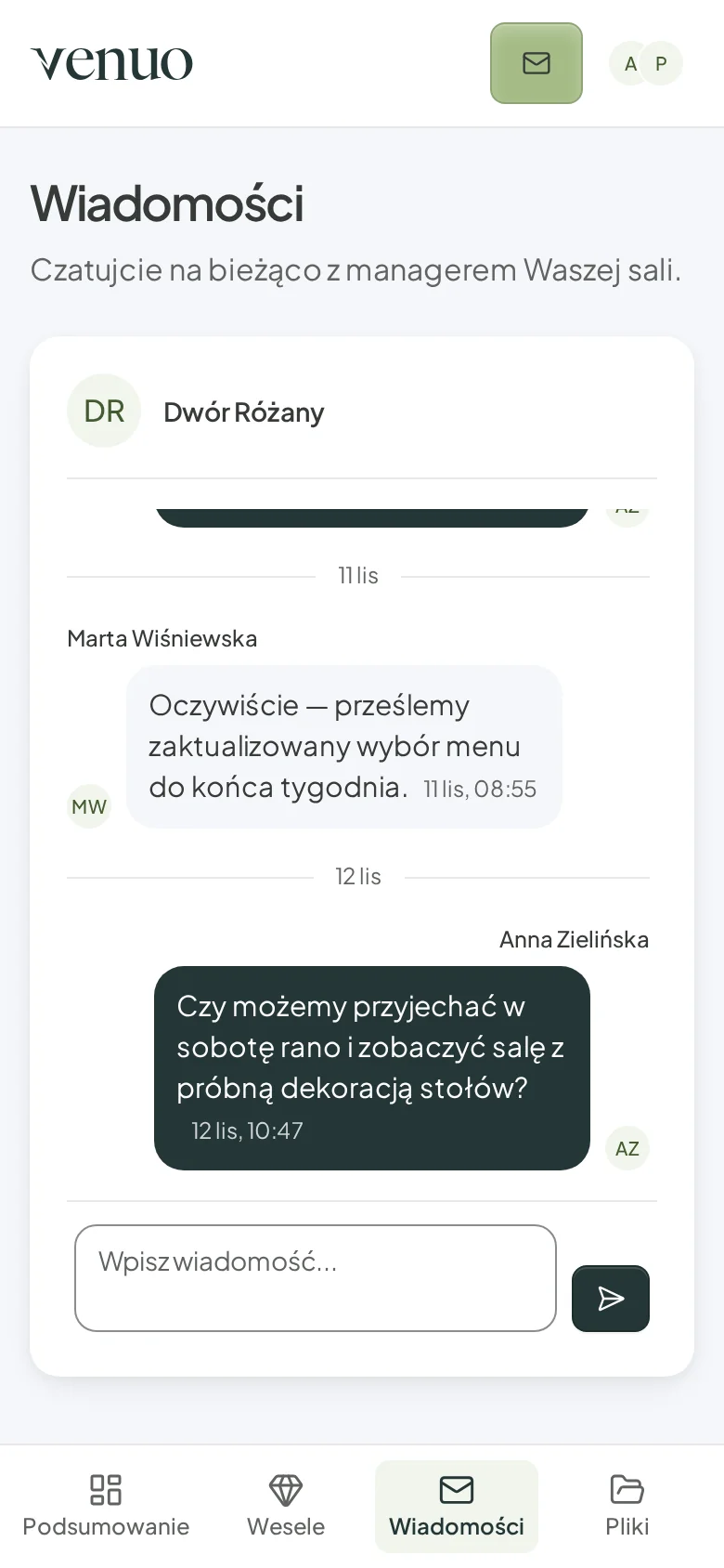 Portal pary na telefonie: rozmowa pary z managerem sali